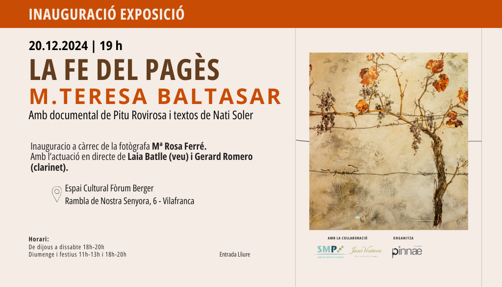 L’Espai Cultural Fòrum Berger acull la nova proposta artística de M. Teresa Baltasar “La fe del pagès”